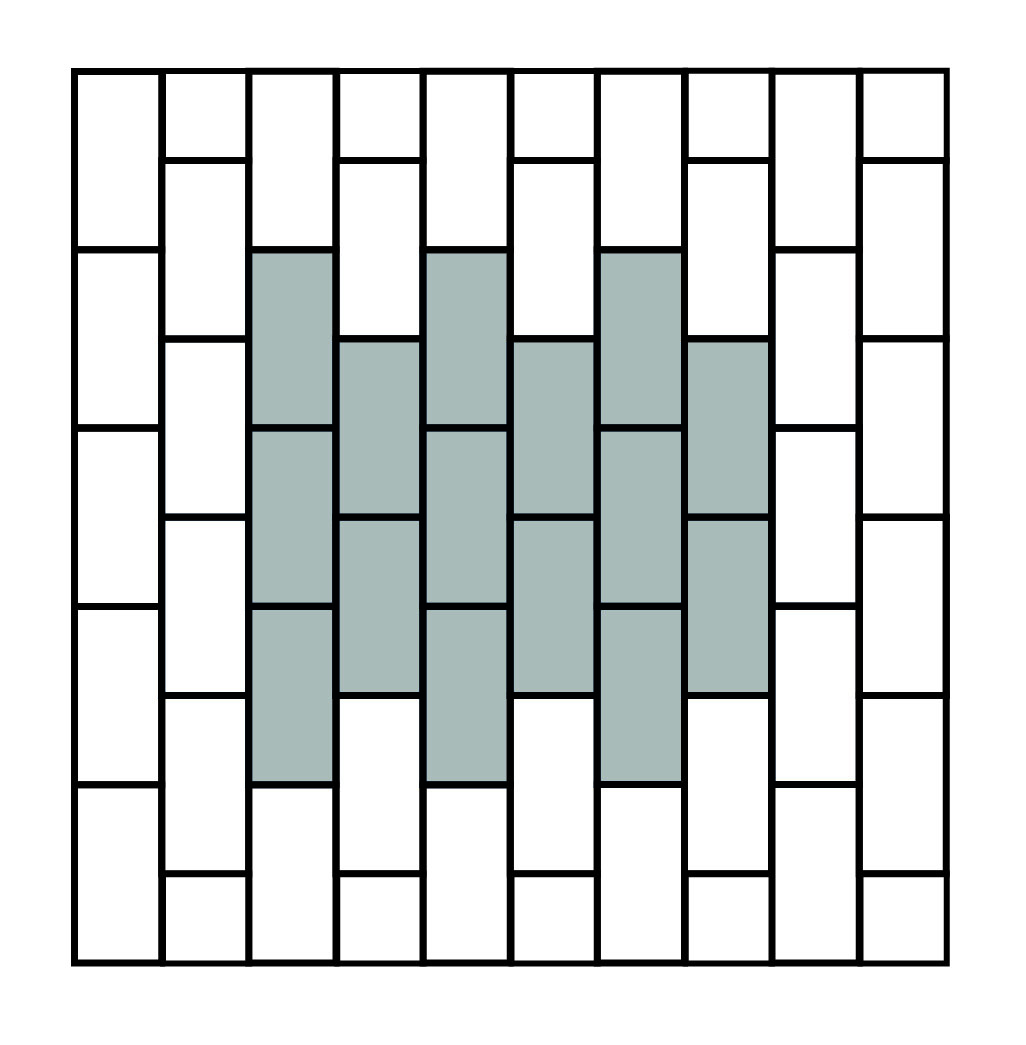 Legpatroon tegel Verticaal halfsteens